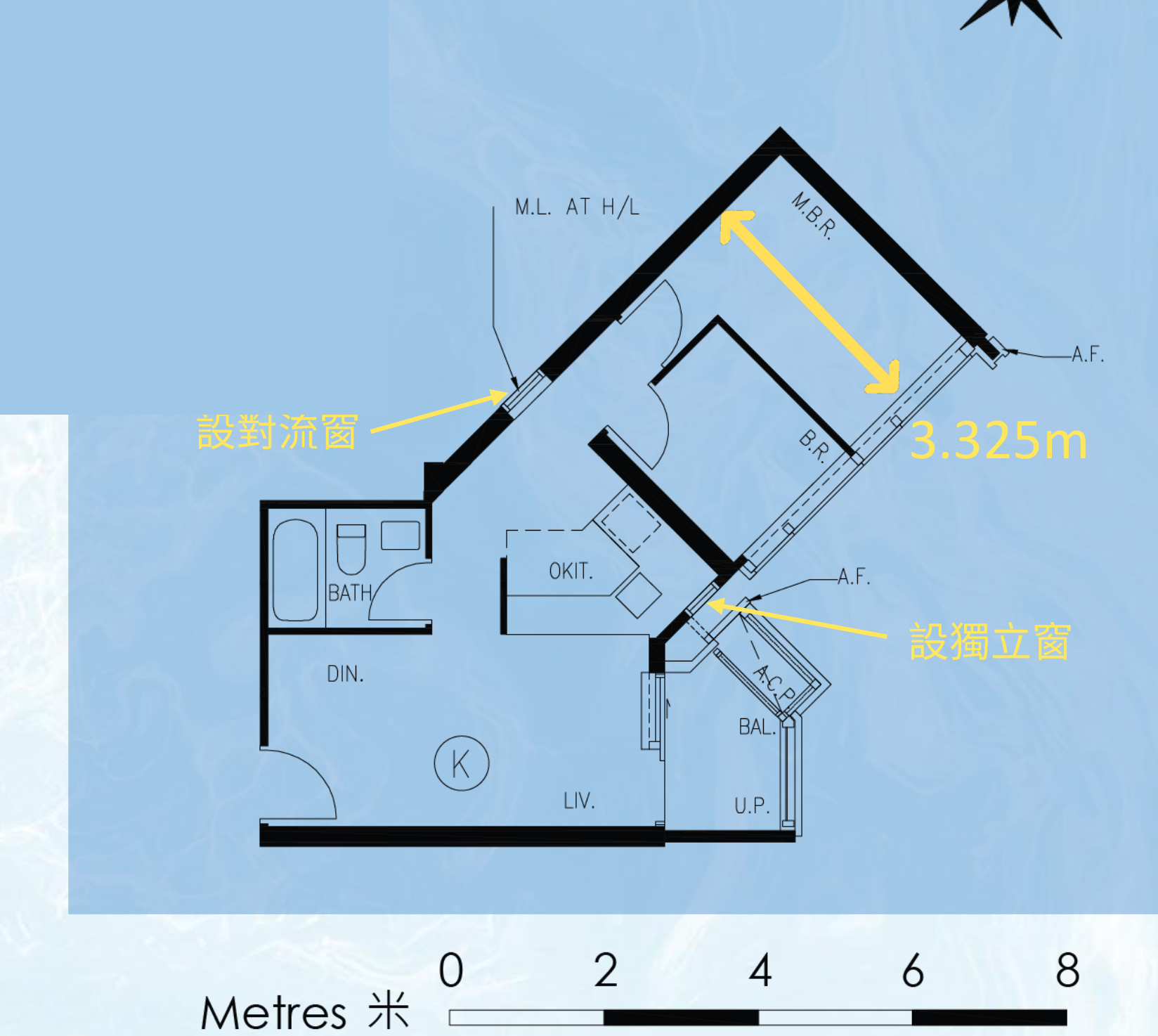 第5座28樓K室 兩房Flexi-kit型格廚 平面圖
